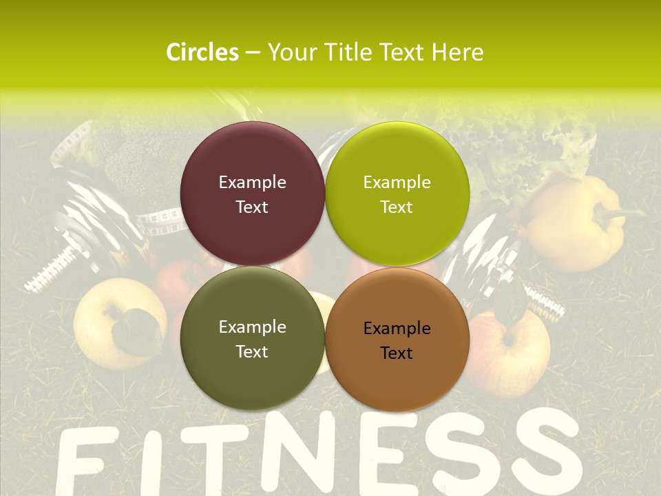 A Group Of Fruits And Vegetables Sitting On Top Of A Green Field PowerPoint Template