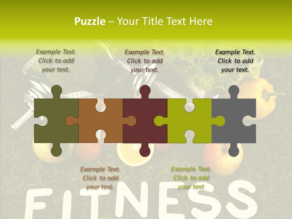 A Group Of Fruits And Vegetables Sitting On Top Of A Green Field PowerPoint Template