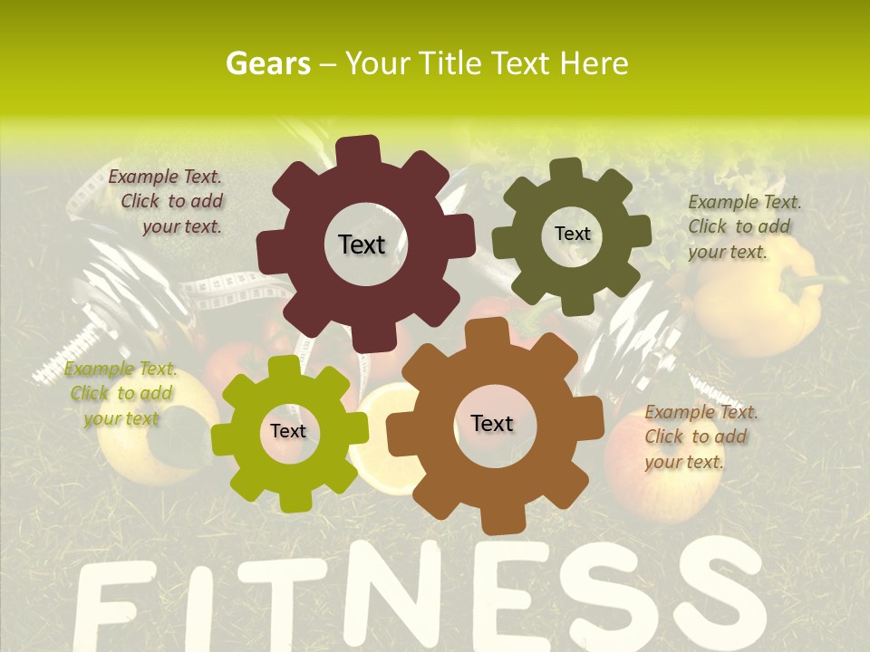 A Group Of Fruits And Vegetables Sitting On Top Of A Green Field PowerPoint Template