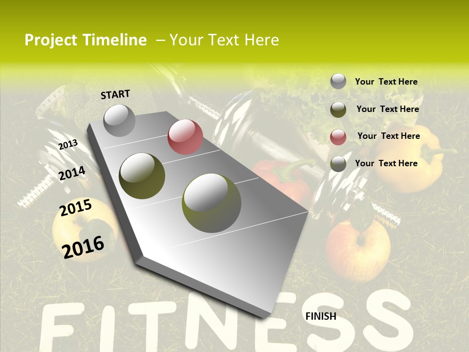 A Group Of Fruits And Vegetables Sitting On Top Of A Green Field PowerPoint Template