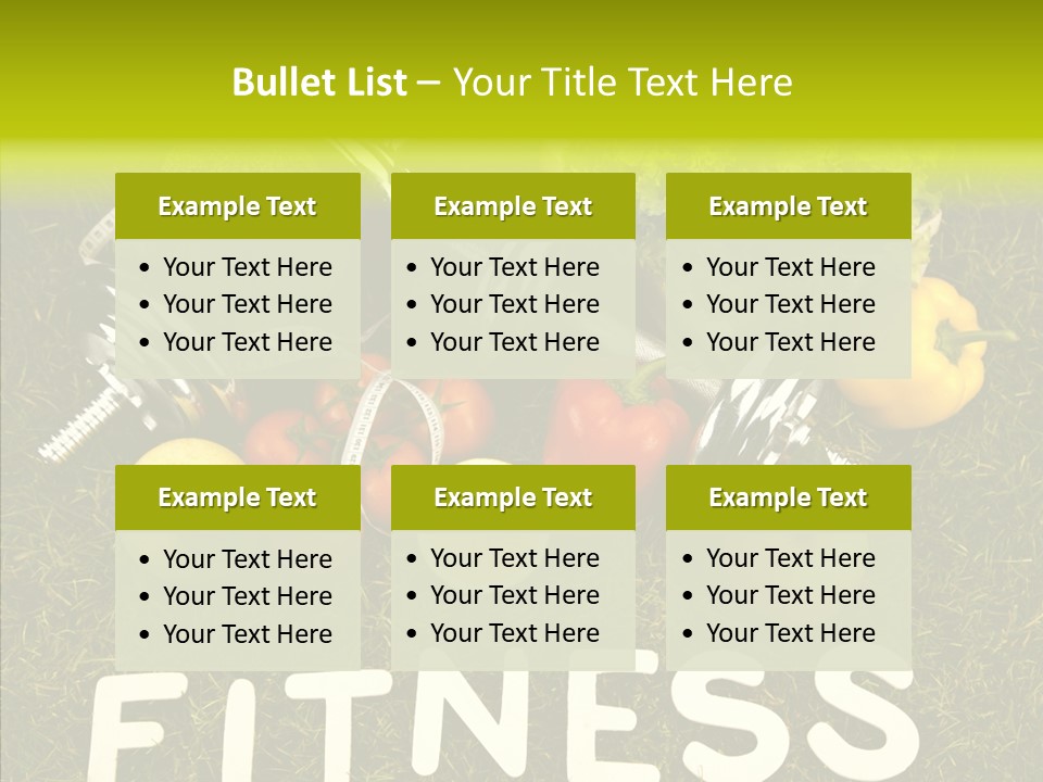 A Group Of Fruits And Vegetables Sitting On Top Of A Green Field PowerPoint Template