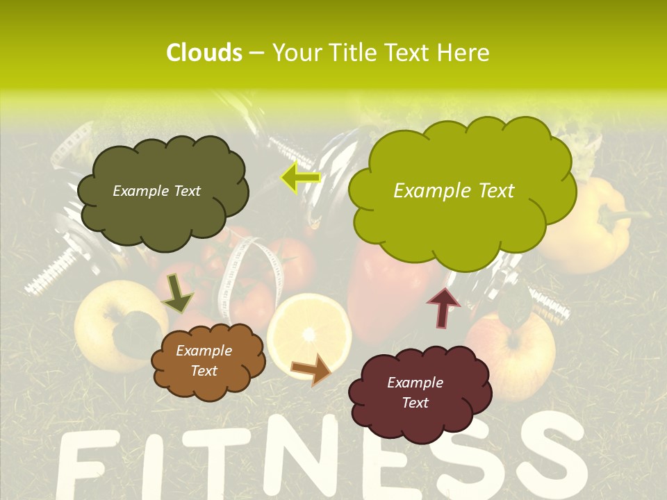 A Group Of Fruits And Vegetables Sitting On Top Of A Green Field PowerPoint Template
