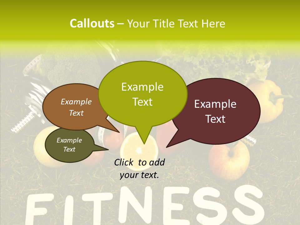 A Group Of Fruits And Vegetables Sitting On Top Of A Green Field PowerPoint Template