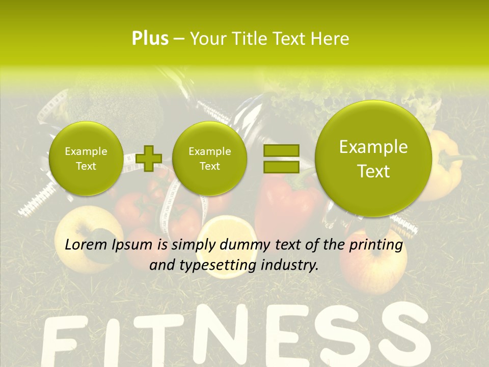 A Group Of Fruits And Vegetables Sitting On Top Of A Green Field PowerPoint Template