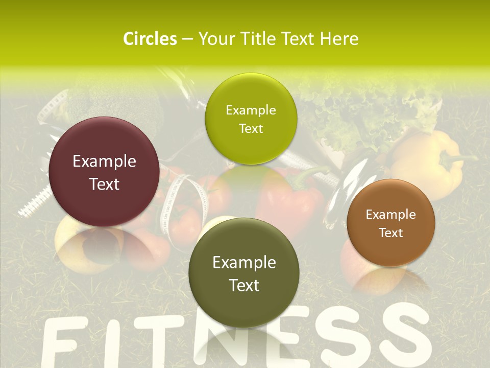 A Group Of Fruits And Vegetables Sitting On Top Of A Green Field PowerPoint Template