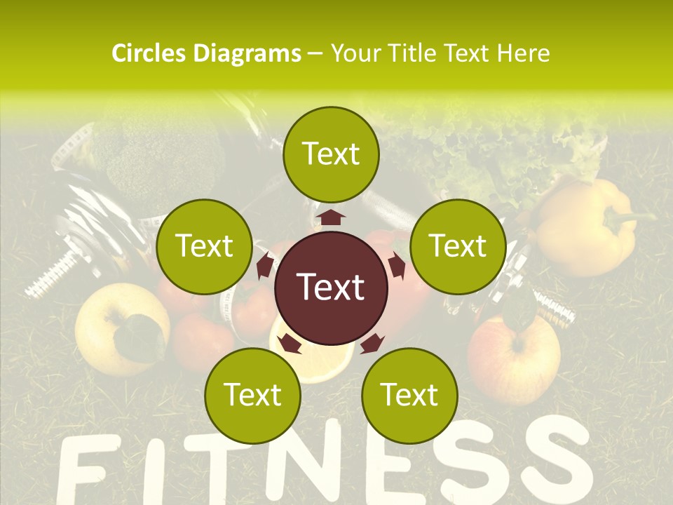 A Group Of Fruits And Vegetables Sitting On Top Of A Green Field PowerPoint Template