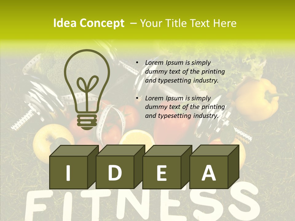 A Group Of Fruits And Vegetables Sitting On Top Of A Green Field PowerPoint Template