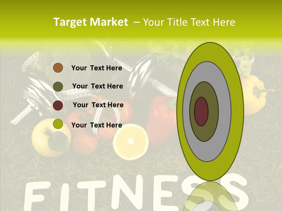 A Group Of Fruits And Vegetables Sitting On Top Of A Green Field PowerPoint Template