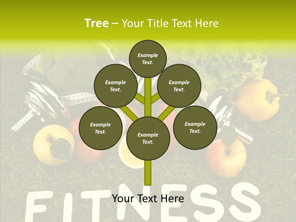 A Group Of Fruits And Vegetables Sitting On Top Of A Green Field PowerPoint Template