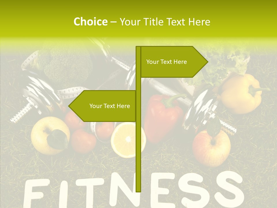 A Group Of Fruits And Vegetables Sitting On Top Of A Green Field PowerPoint Template