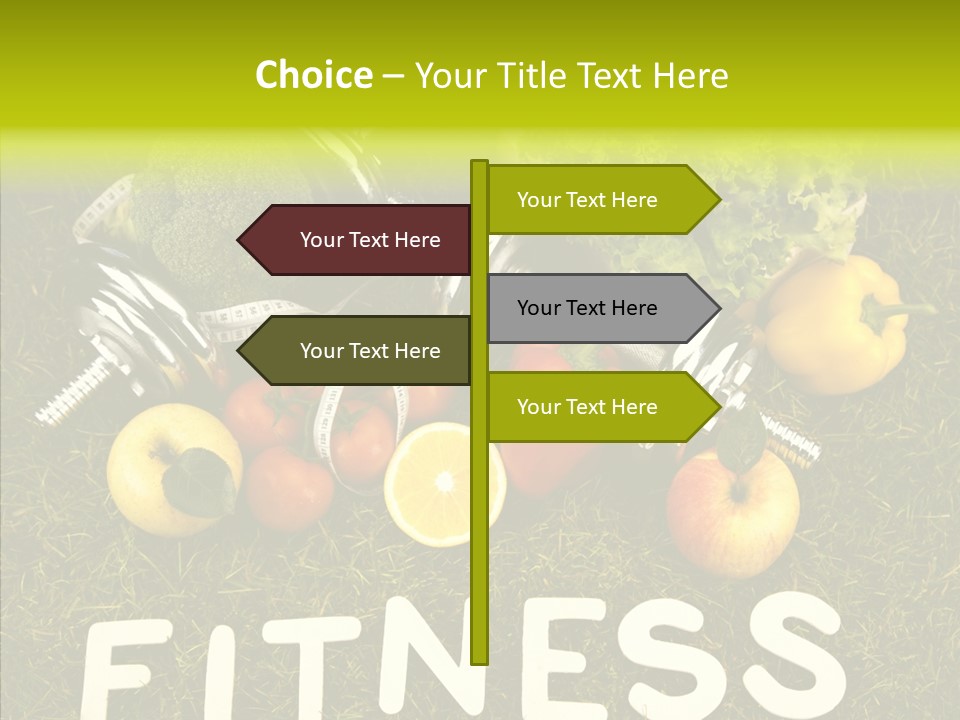 A Group Of Fruits And Vegetables Sitting On Top Of A Green Field PowerPoint Template