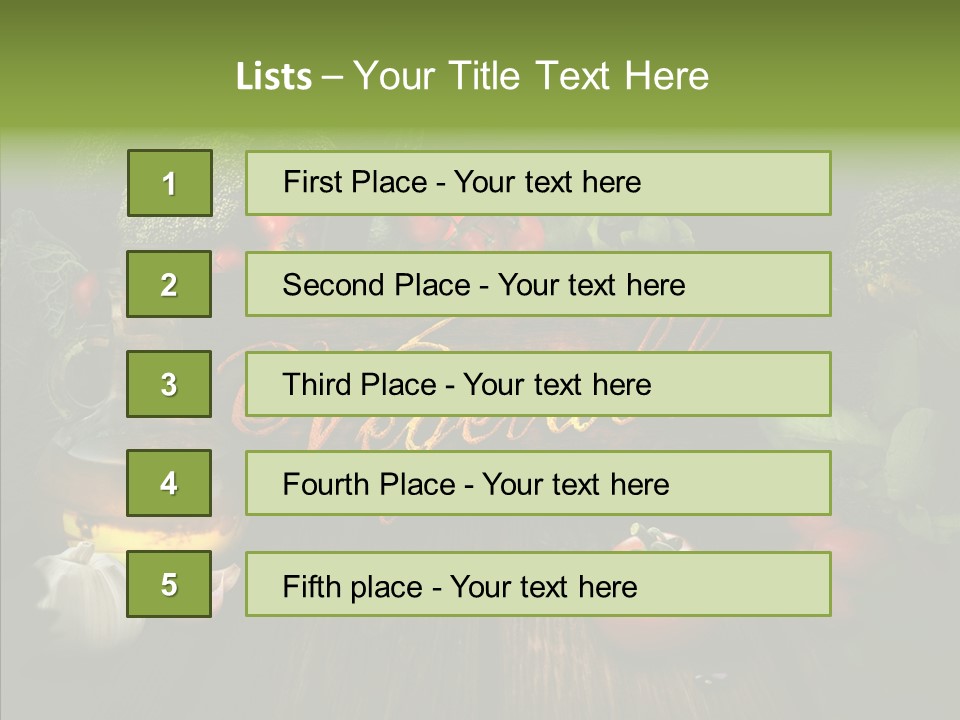 Vegetable Natural Collage PowerPoint Template