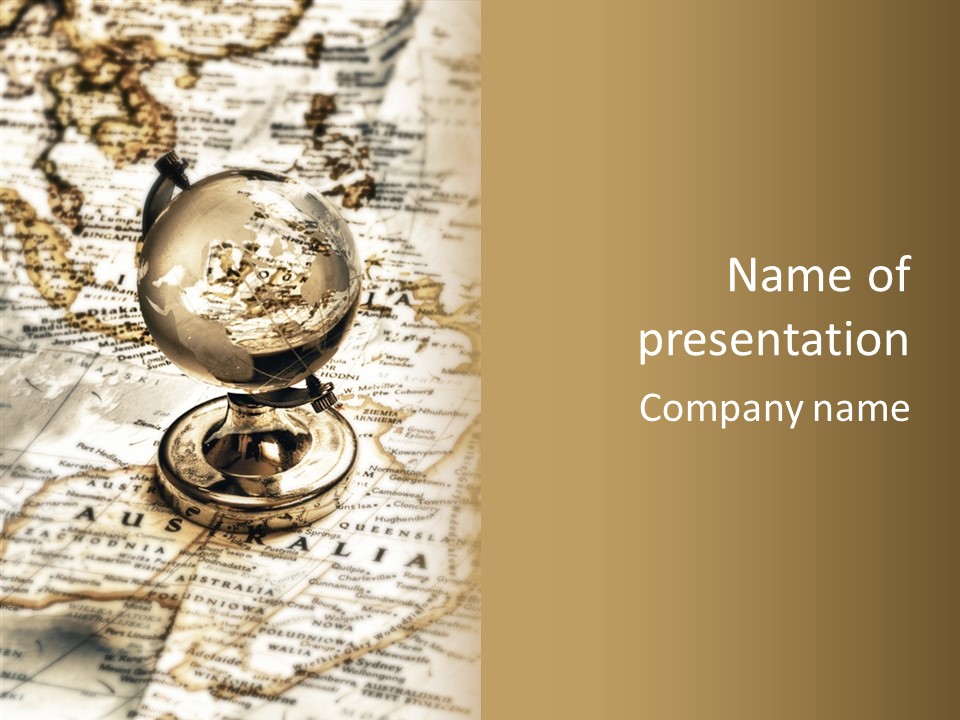 Longitude West Compass PowerPoint Template