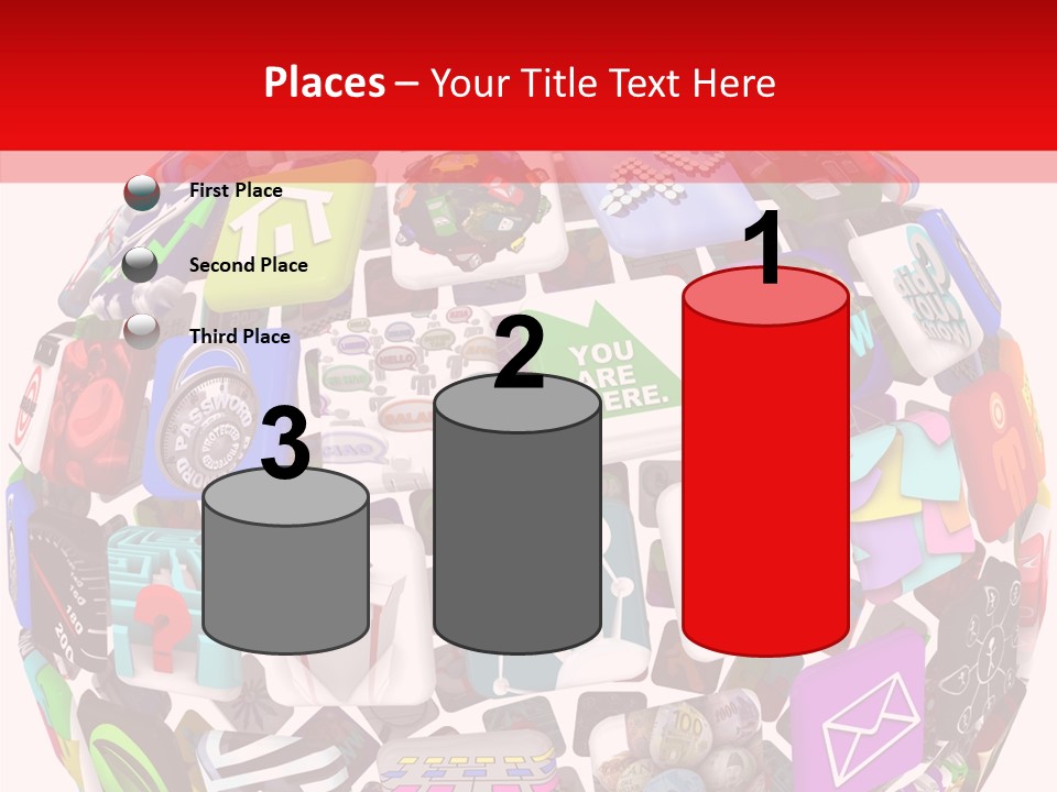 A Sphere With Many Different Items On It PowerPoint Template
