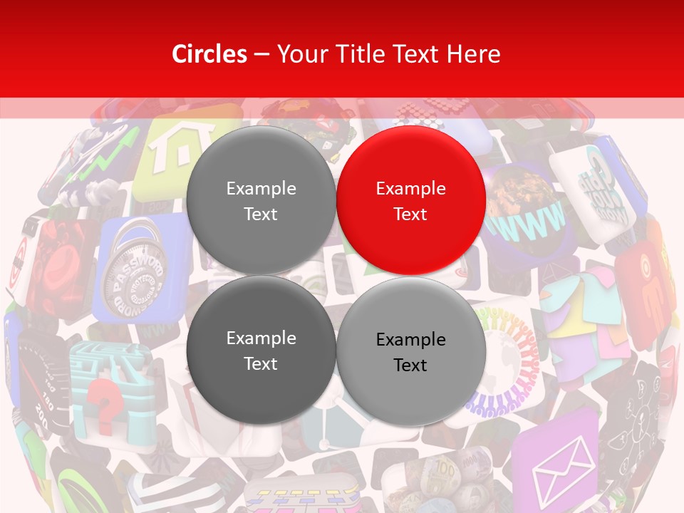 A Sphere With Many Different Items On It PowerPoint Template