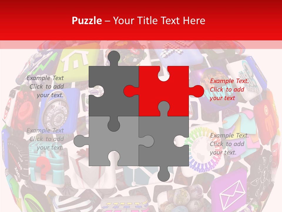 A Sphere With Many Different Items On It PowerPoint Template