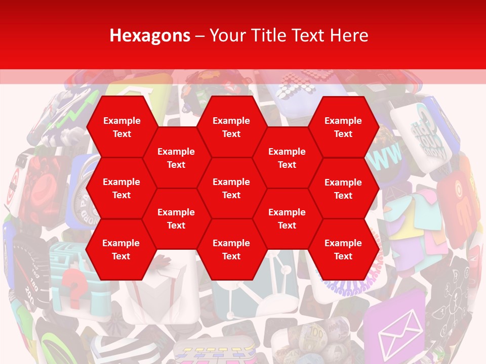 A Sphere With Many Different Items On It PowerPoint Template