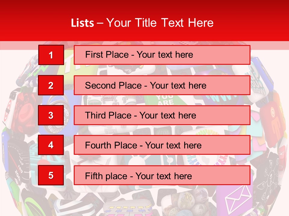 A Sphere With Many Different Items On It PowerPoint Template