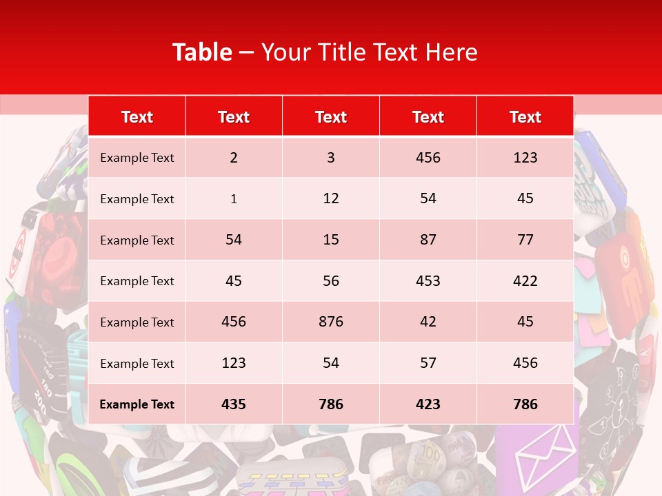 A Sphere With Many Different Items On It PowerPoint Template