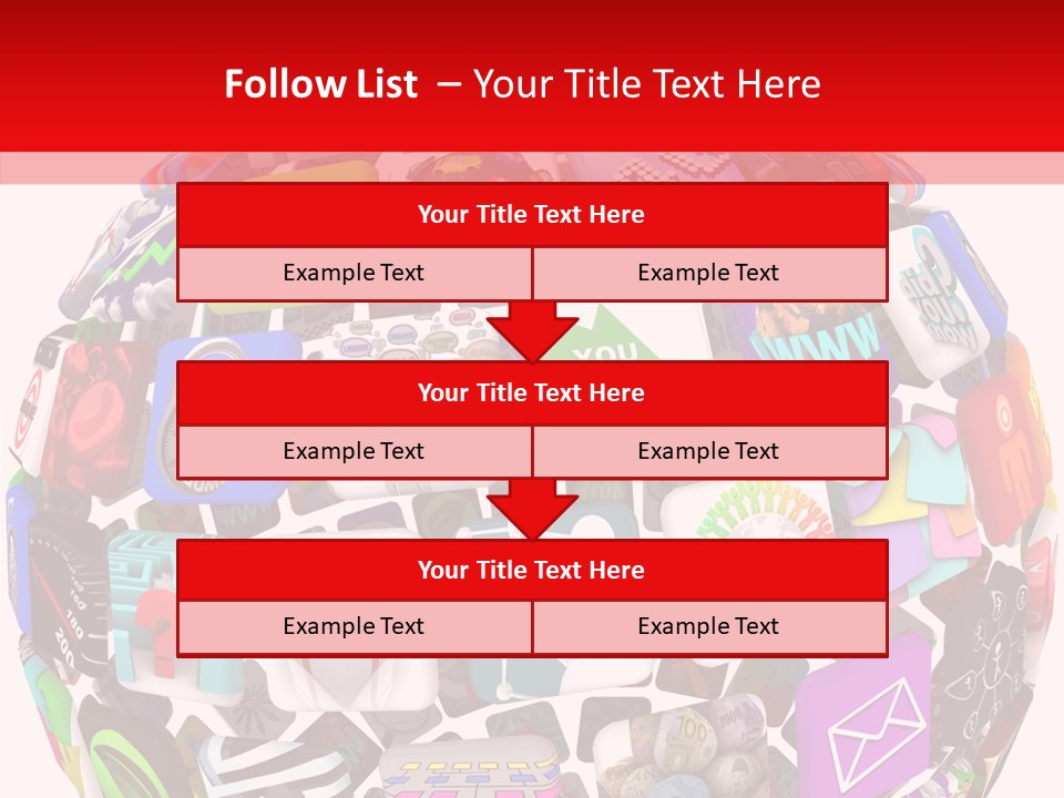 A Sphere With Many Different Items On It PowerPoint Template
