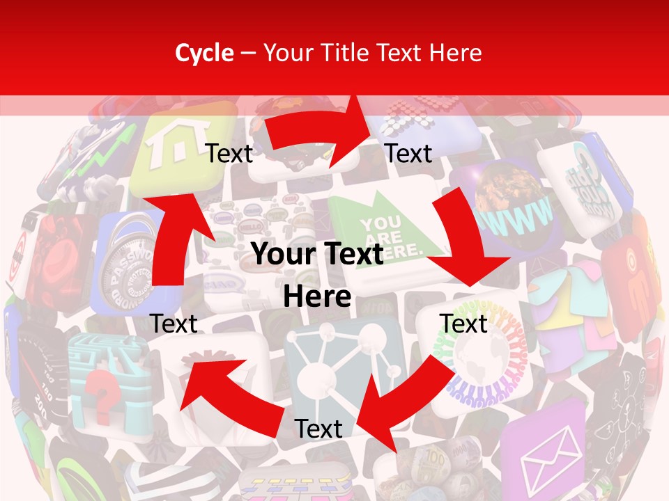 A Sphere With Many Different Items On It PowerPoint Template