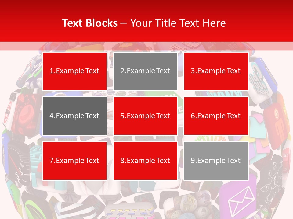 A Sphere With Many Different Items On It PowerPoint Template