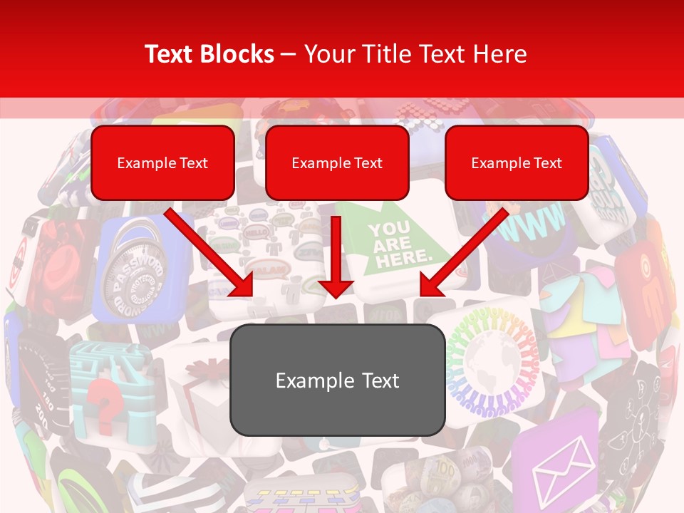 A Sphere With Many Different Items On It PowerPoint Template