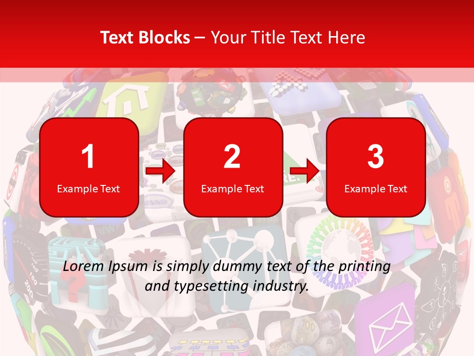 A Sphere With Many Different Items On It PowerPoint Template