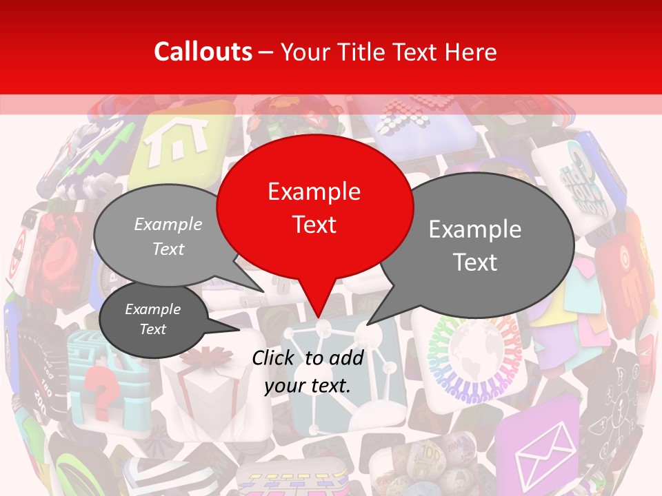 A Sphere With Many Different Items On It PowerPoint Template