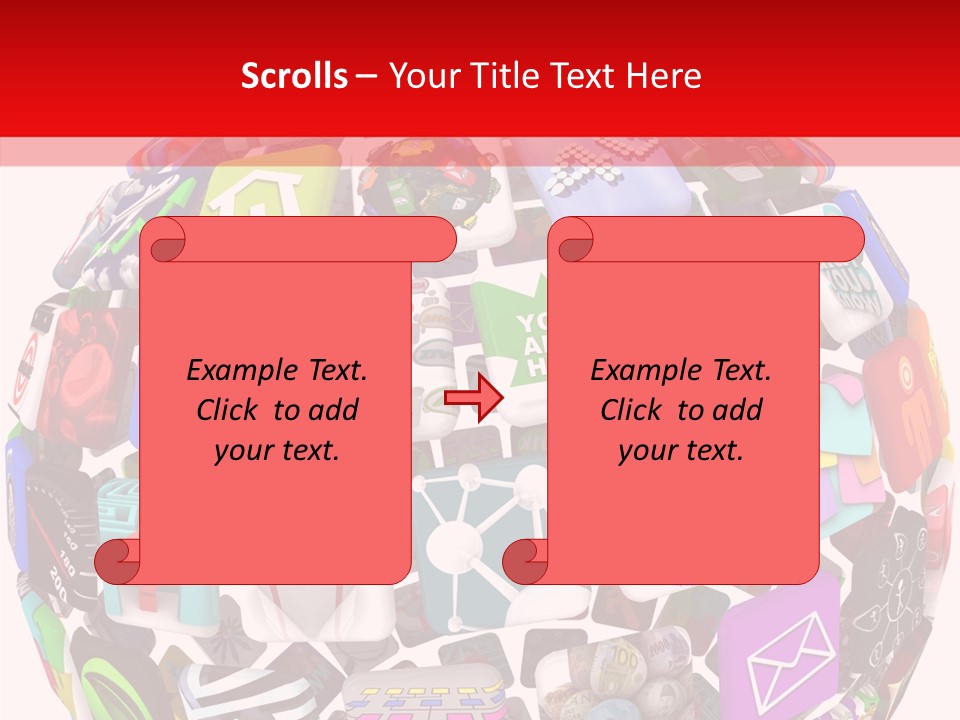A Sphere With Many Different Items On It PowerPoint Template