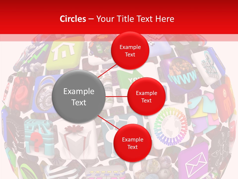 A Sphere With Many Different Items On It PowerPoint Template