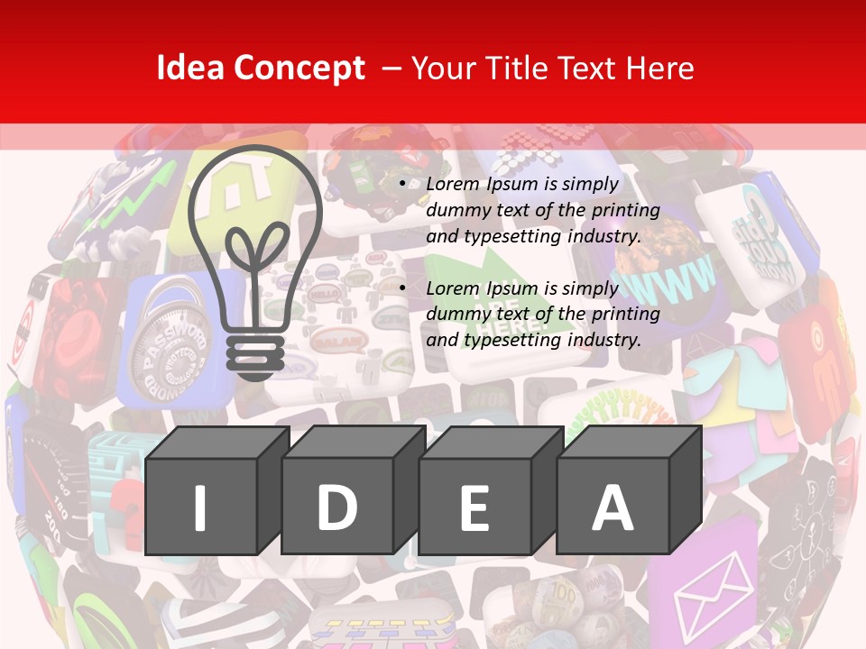 A Sphere With Many Different Items On It PowerPoint Template