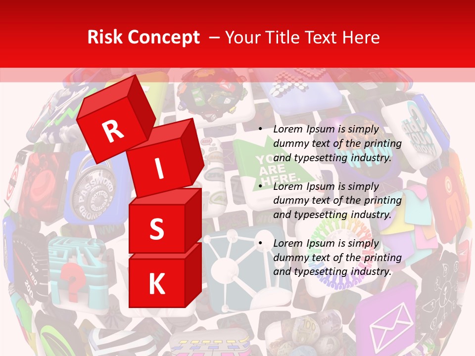 A Sphere With Many Different Items On It PowerPoint Template