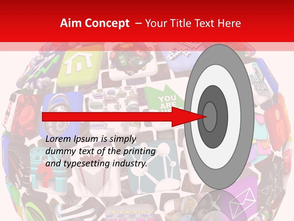 A Sphere With Many Different Items On It PowerPoint Template