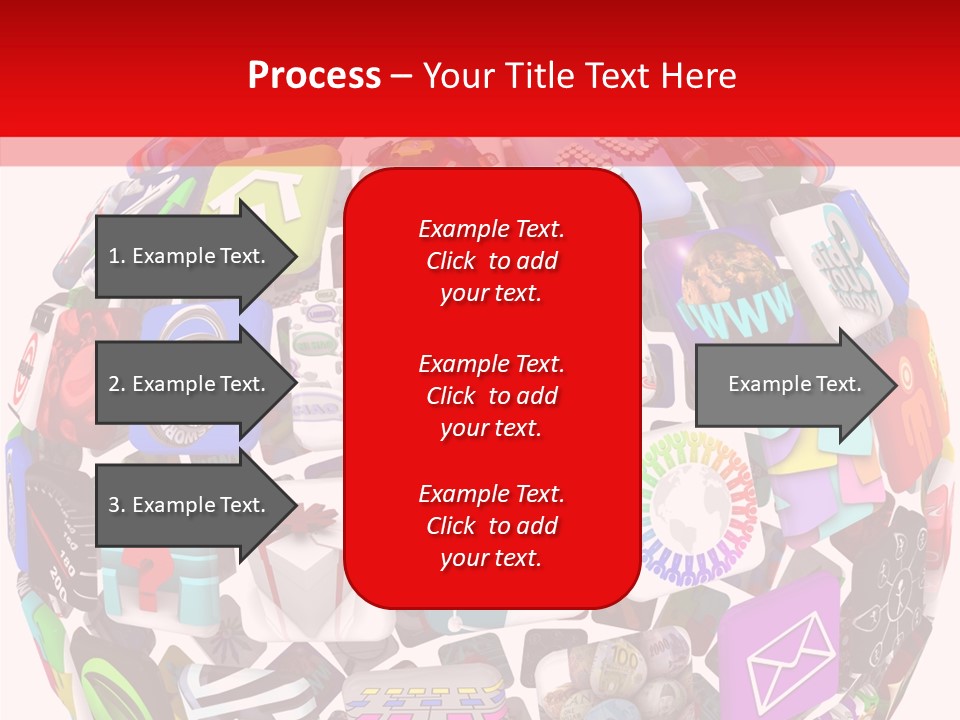 A Sphere With Many Different Items On It PowerPoint Template