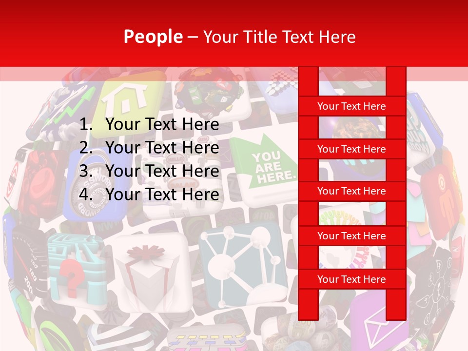A Sphere With Many Different Items On It PowerPoint Template