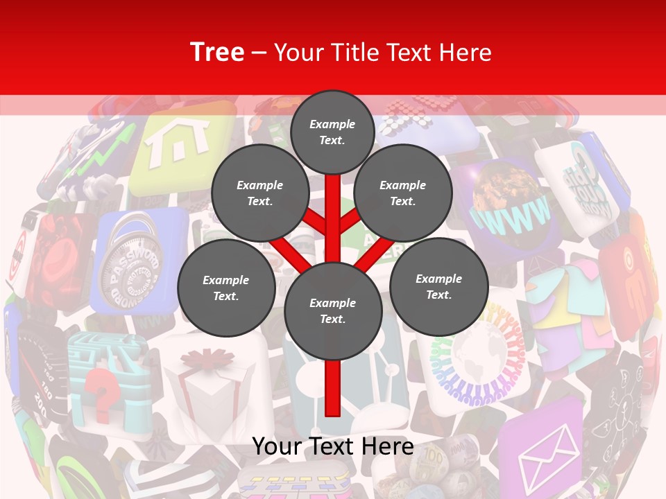 A Sphere With Many Different Items On It PowerPoint Template
