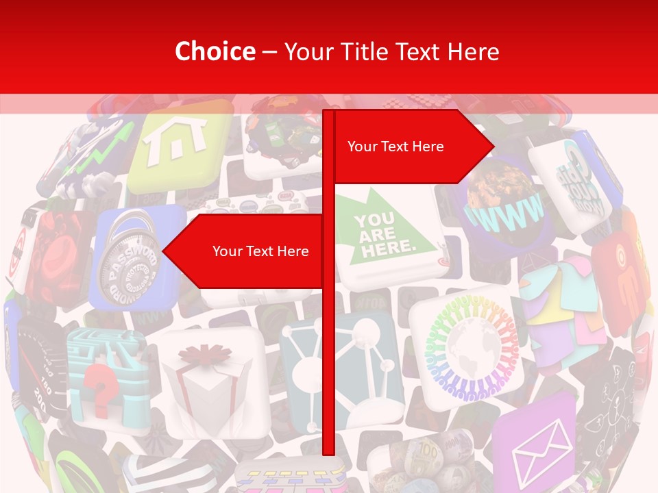 A Sphere With Many Different Items On It PowerPoint Template