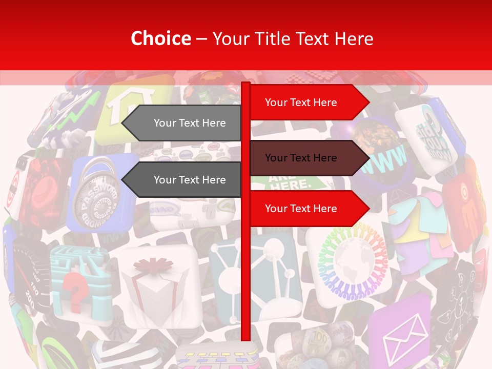 A Sphere With Many Different Items On It PowerPoint Template