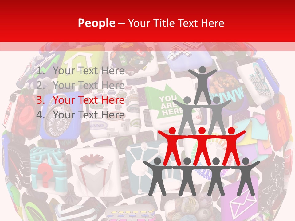 A Sphere With Many Different Items On It PowerPoint Template