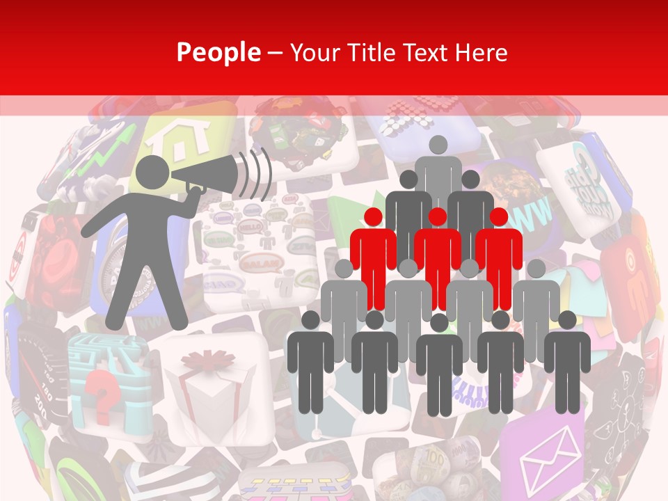 A Sphere With Many Different Items On It PowerPoint Template