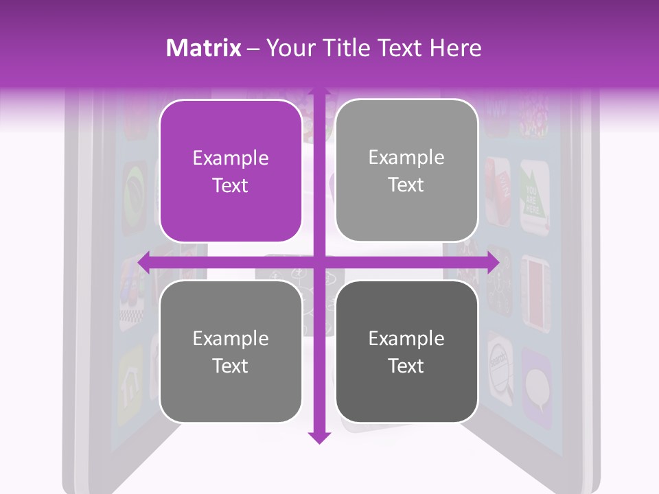A Cell Phone With Icons Coming Out Of It PowerPoint Template