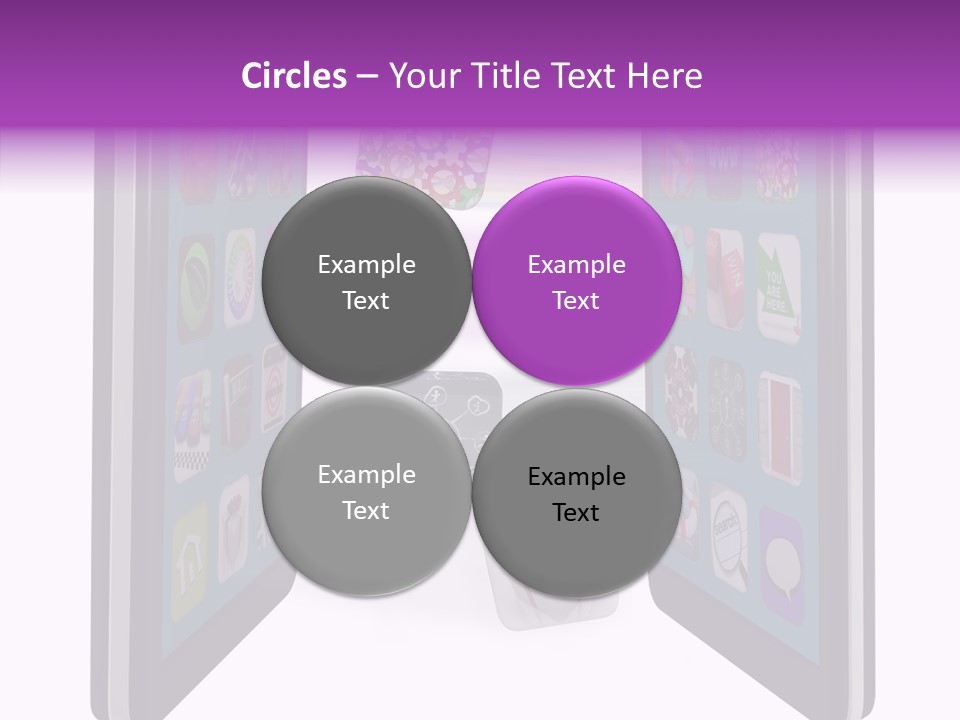 A Cell Phone With Icons Coming Out Of It PowerPoint Template