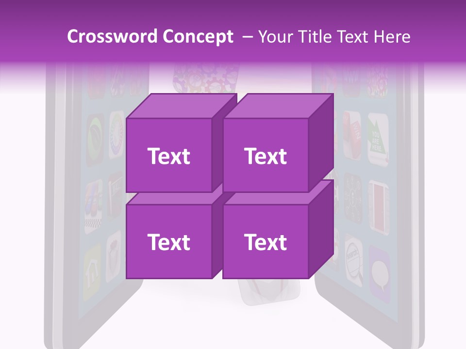 A Cell Phone With Icons Coming Out Of It PowerPoint Template