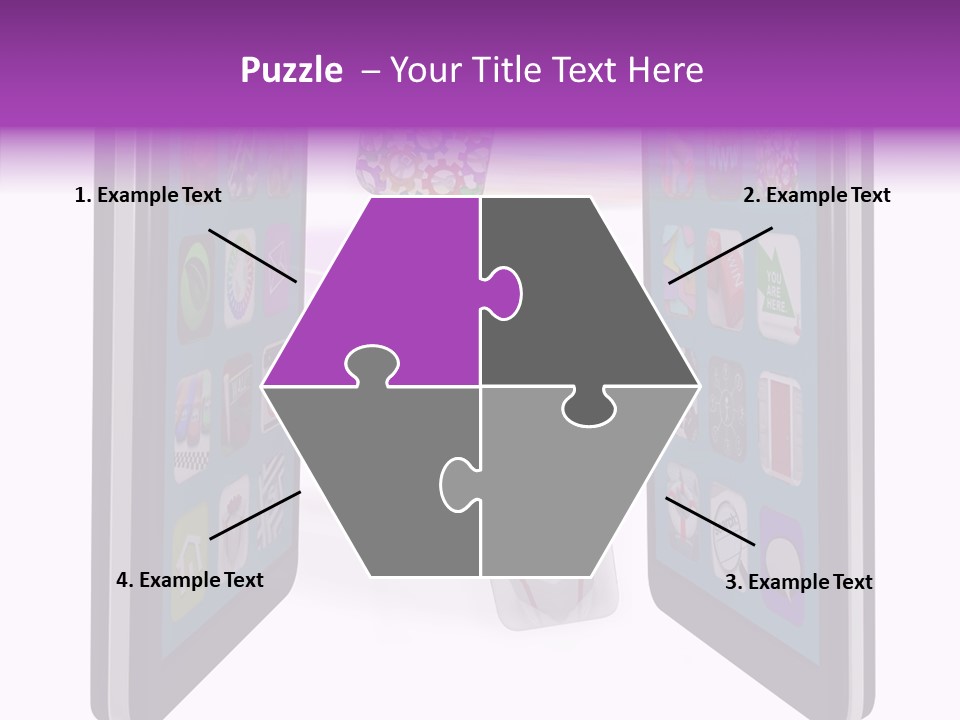A Cell Phone With Icons Coming Out Of It PowerPoint Template