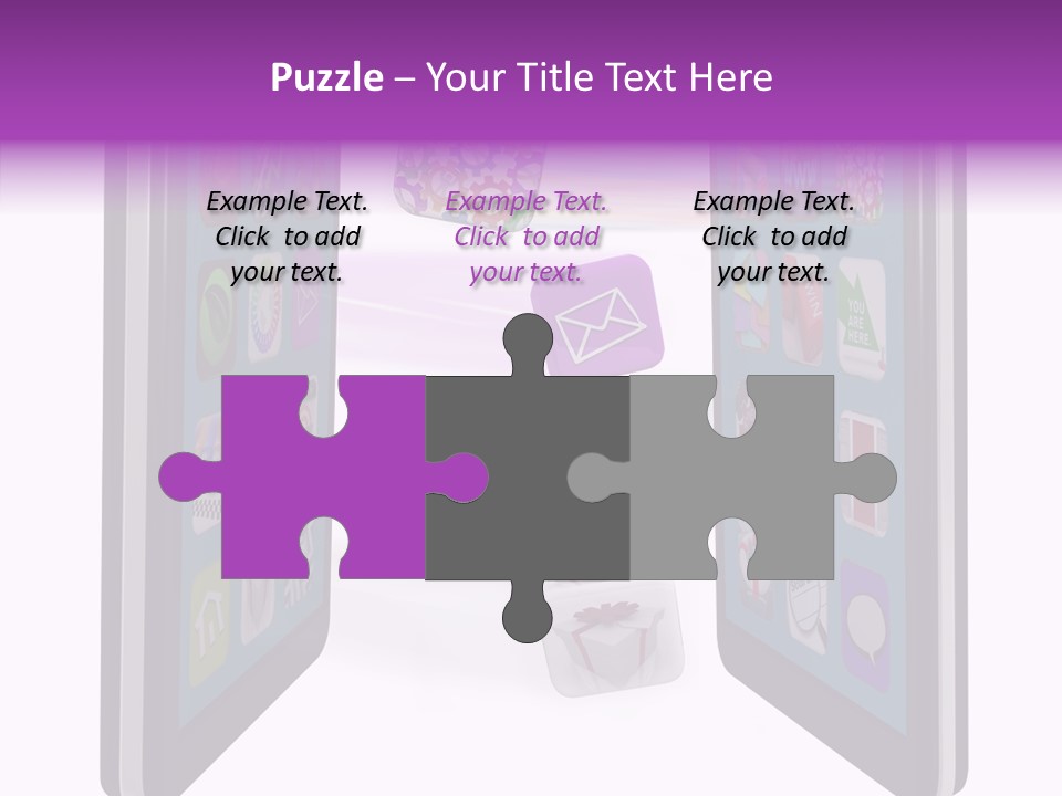 A Cell Phone With Icons Coming Out Of It PowerPoint Template