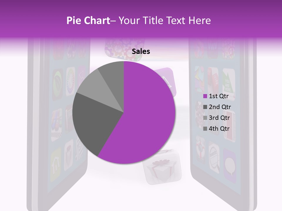 A Cell Phone With Icons Coming Out Of It PowerPoint Template