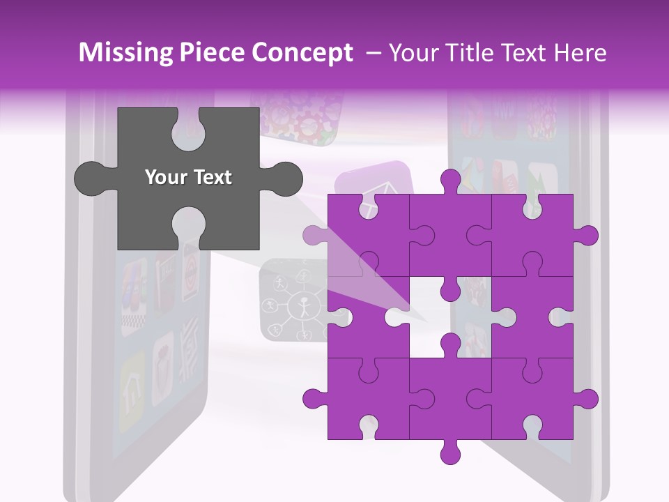 A Cell Phone With Icons Coming Out Of It PowerPoint Template