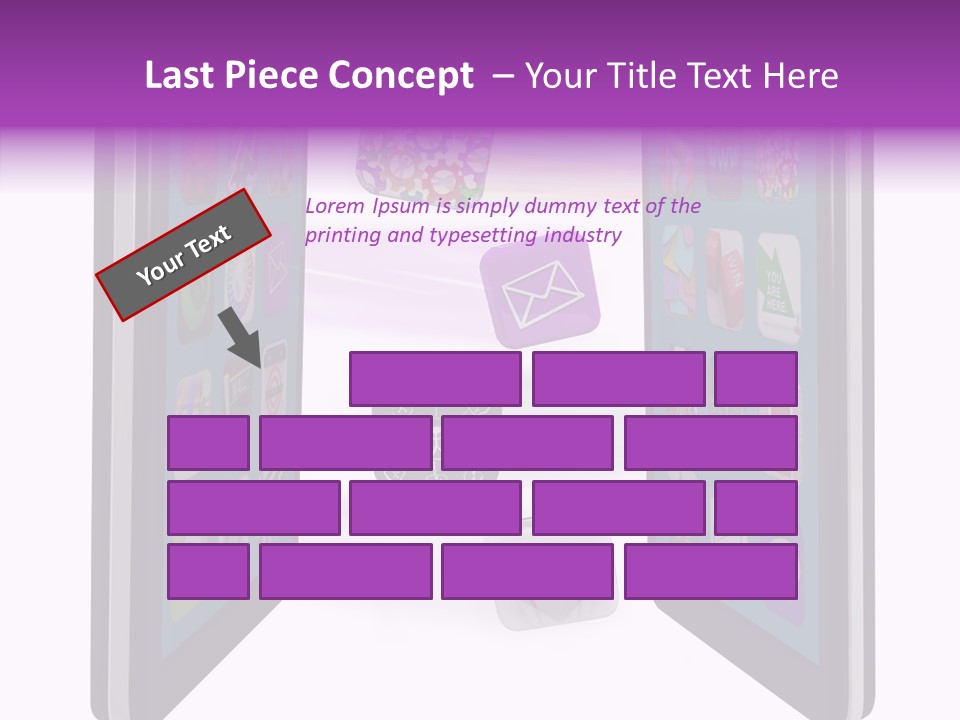 A Cell Phone With Icons Coming Out Of It PowerPoint Template