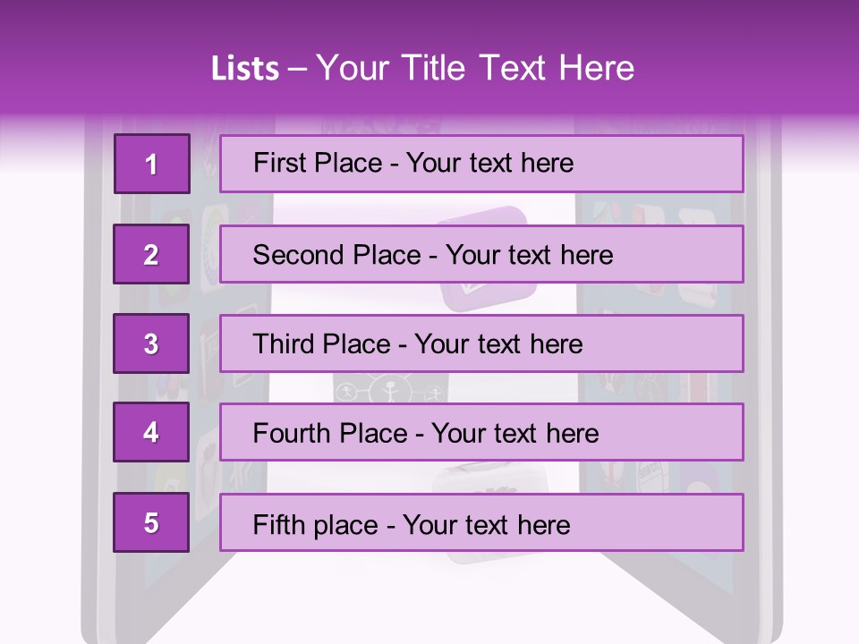A Cell Phone With Icons Coming Out Of It PowerPoint Template